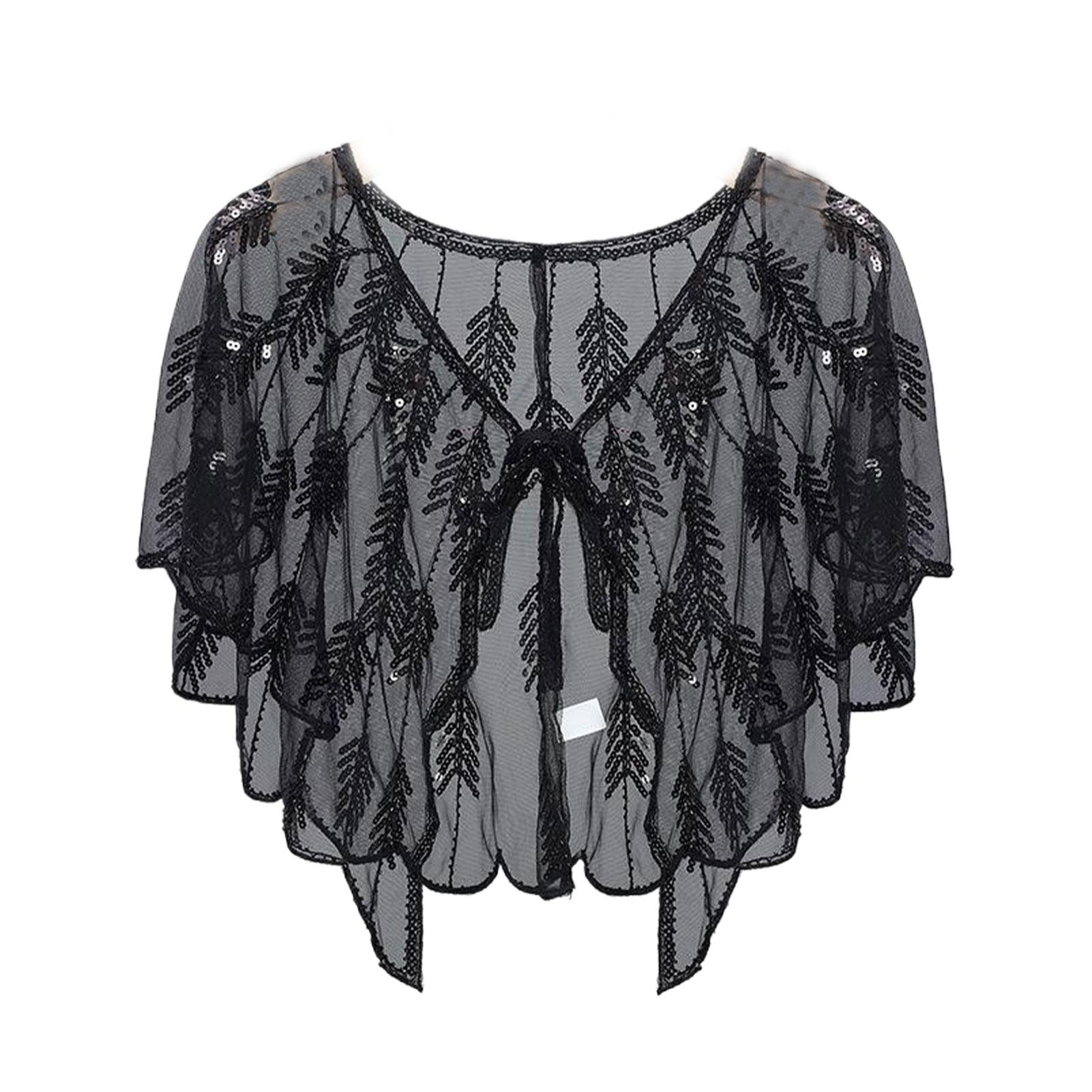 Sequin Shrug Banquet Shawl With Sequin Accessories Accessories Women Polyester Shawl With Sequins 1920s Shawl Wraps