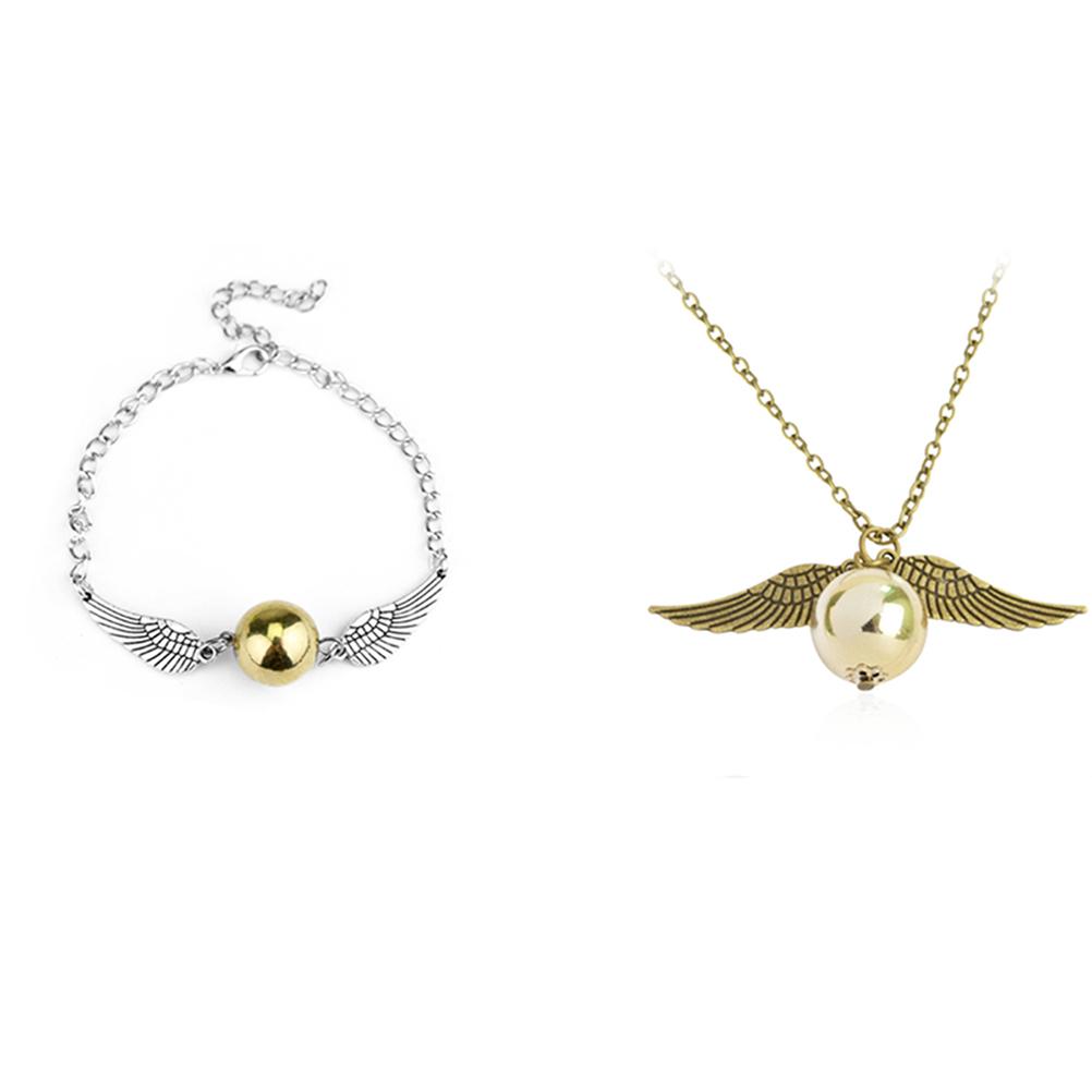 2 Peças Colar e Pulseira Pomo de Ouro Relíquias da Morte