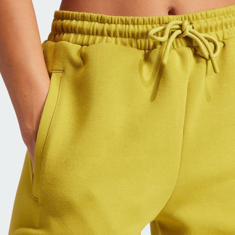 Adidas X Stella McCartney Co-Branded Logo Print Drawstring Mid-Rise Knit Joggers Women Bottoms Yellow IU0863