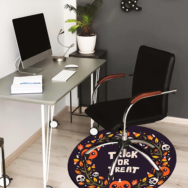 

1pc Office Carpet Chair Mats Halloween Trick or Treat Wreath Perfect for Decorating Office Chairs, Living Rooms, Or Bedrooms.YDT032 80cm by 80cm