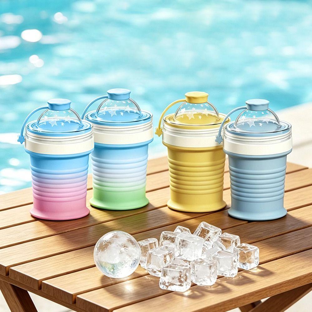 Silicone Ice Ball Maker Cup Portable Tumbler Ice Mold Cup New Ice Sphere Mold  Travel