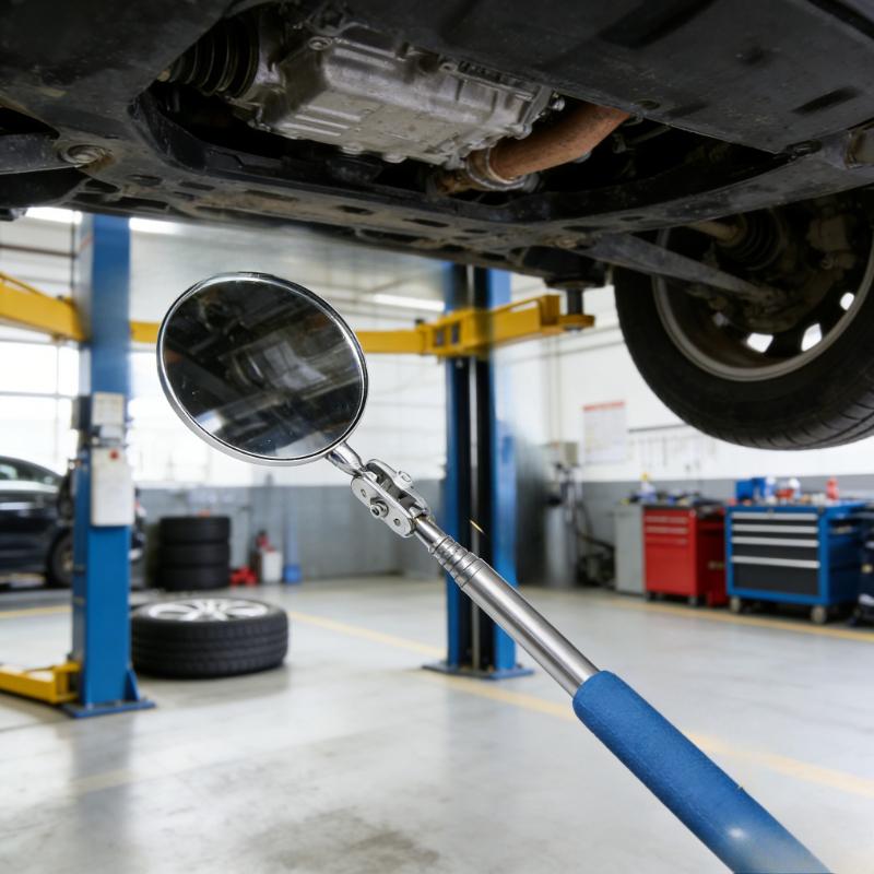 1 Stück Auto Reparatur Inspektionsspiegel 360 Grad Faltbar Teleskop Reflektor Fahrwerksinspektion für Autoreparatur