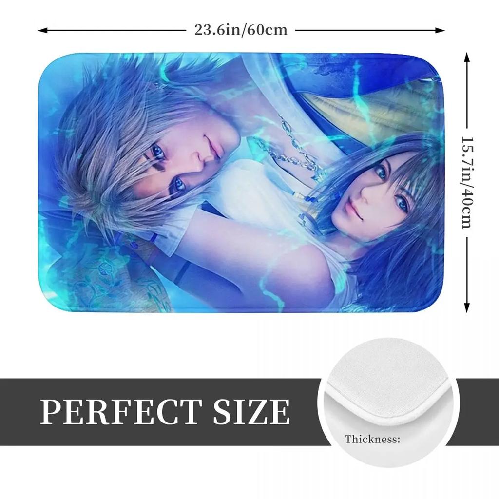 Tidus And Yuna Final Fantasy Doormat Absorbent Mat Carpet Rug Kitchen Entrance Home Floor Mat for Living room Footpad Mats