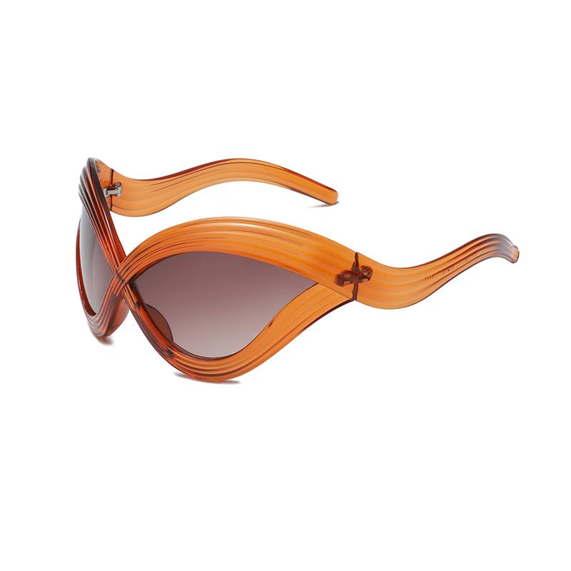 

Новая линия солнцезащитных очков «кошачий глаз» для женщин с высококлассными волнистыми дужками, дорожная защита от солнца, модная одежда, очки для вечеринок 7750 оранжевый