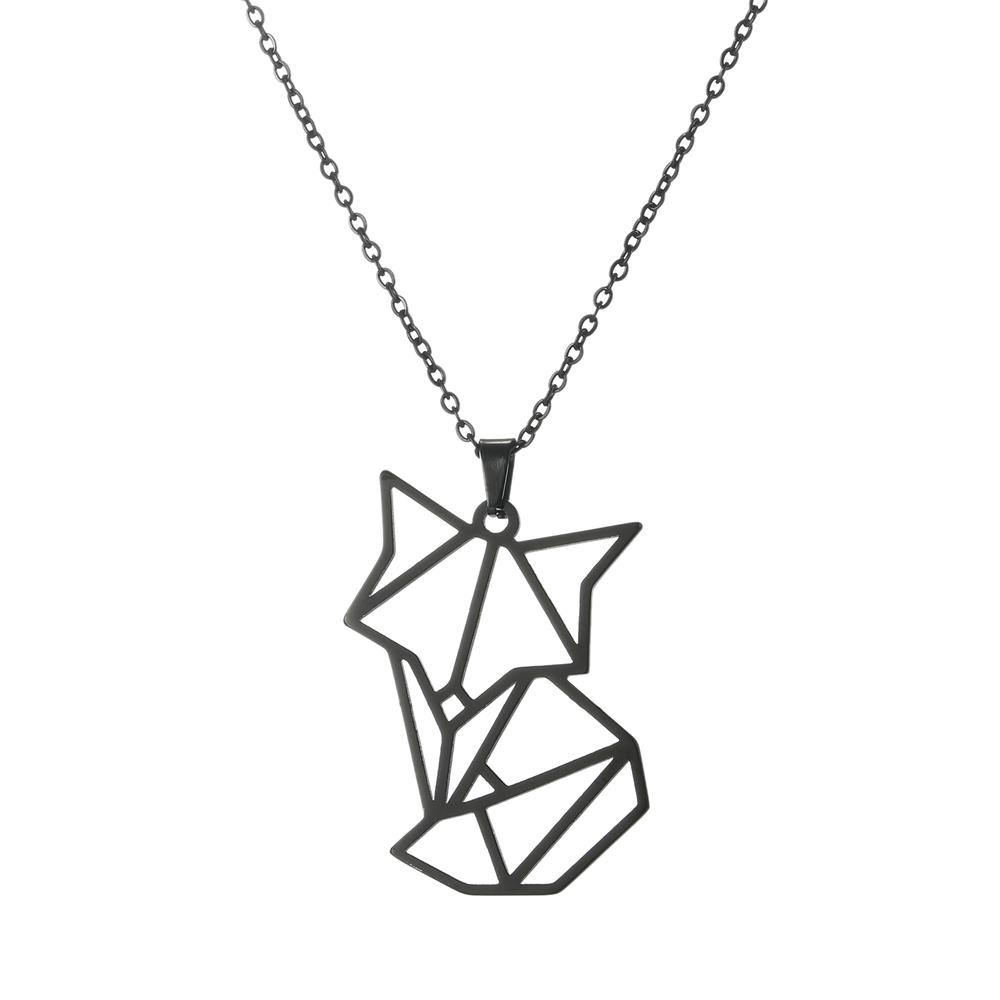 Cazador Hollow Fox Pendant Necklaces for Women Cute Animal Neck Chains Stainless Steel Jewelry Birthday Gifts Wholesale