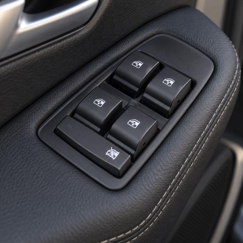 Driver-Side Vehicle Window Control Panel 13305373 208308247 with Four Buttons, Separate Lock Function, Plastic and Metal Construction and Mounting