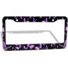 Purple Butterfly License Plate Frame - 1 Pack Personalized Aluminum Car License Plate Cover Butterfly License Plate Holder Universal US-Canada 2 Hole