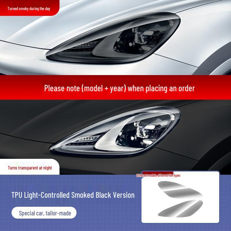 Película TPU Negra Ahumada para Faros para Porsche Cayenne, Macan, Panamera, 718