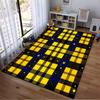Yellow and Blue Plaid Carpet with Starry Night Pattern Design Suitable for use as an anti-slip for living room bedroom sofas