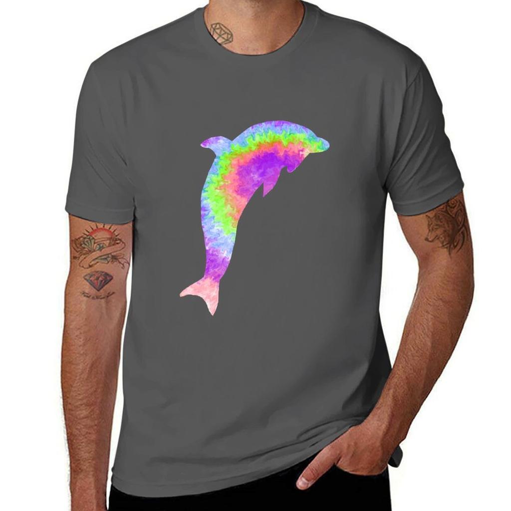 Tie Dye Dolphin Tie Dyed Tshirt Basic Tee Shirt For Everyday Outfit