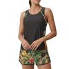 Women’s Two Piece Tankini Swimsuit Set with Tropical Print Sleeveless Top and Shorts Lightweight Quick Dry Fabric