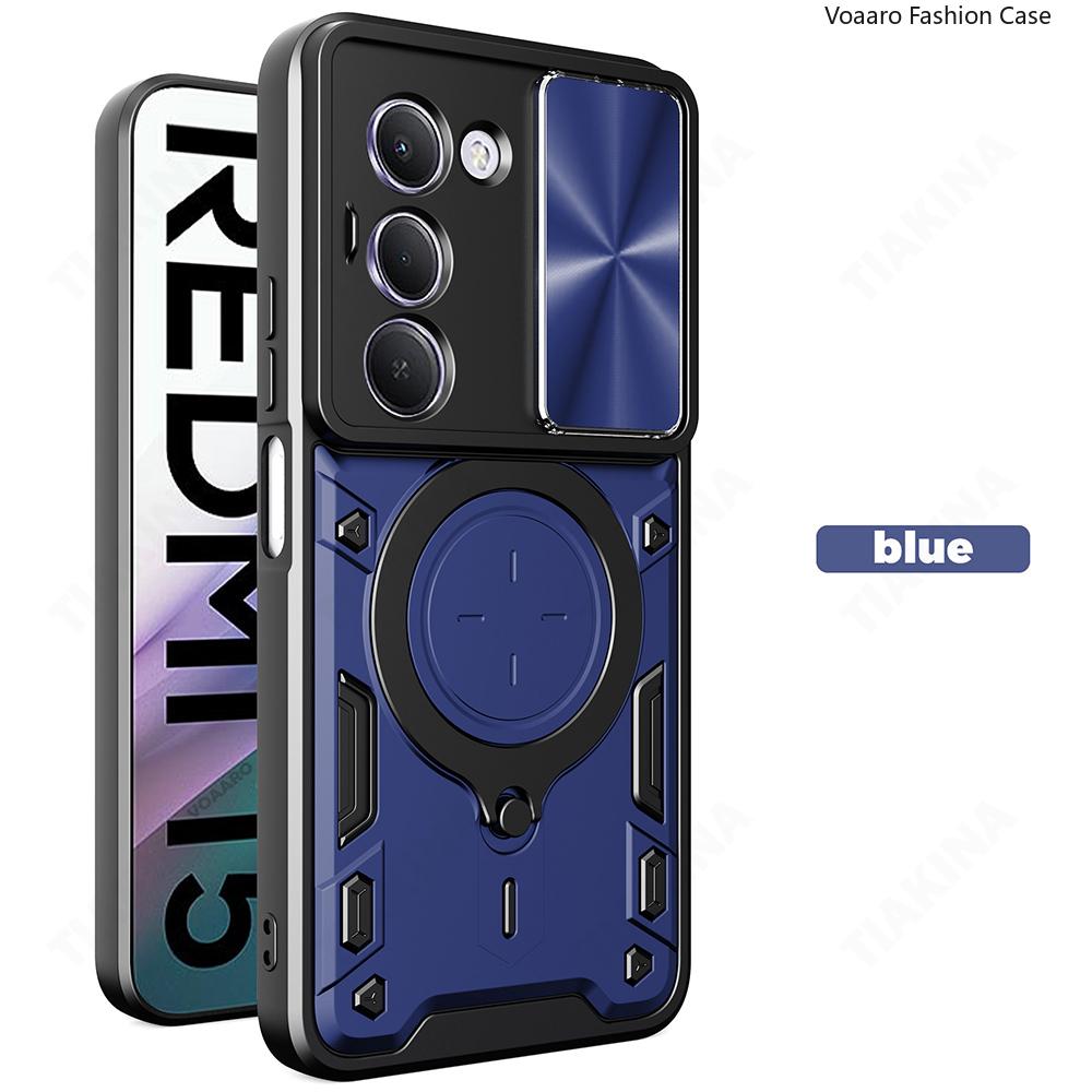 Kryt Slide Lens Armor Funda pro Xiaomi Redmi 15 5G Global 169mm Kryt pro Redmi 15 4G 171mm Kryt Magnetický Prsten Stojan Držák Kryt Capa