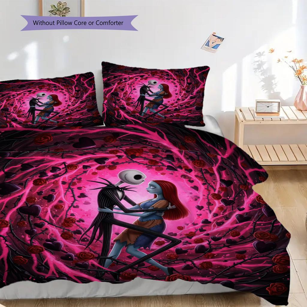 1PC The Nightmare Before Christmas pattern Bedding Quilt Set Quilt Cover Pillowcase Home Decoration (1 * duvet cover + 27 * pillowcase, without core)