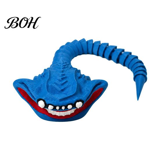 Fantasy Deep Sea Decor 3D Printed Monsters Ornament, Flexible Articulated Action Figure, Movable Tail Animal Creature Statue for Desk And Collectible