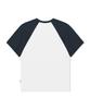 ESCAPEFROM Mini Vintage Cloud Print Raglan Color Block Short Sleeve T-Shirt Navy