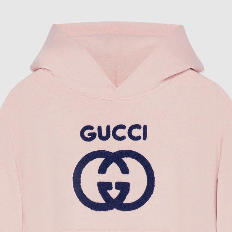 Gucci Logo Embroidered Jersey Hoodie 768122-XJF8S-5874