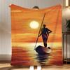 Abstract Painting African Living Throw Soft Coral Fleece Blanket 310gsm Fluffy Warm Throw for Sofa Bed Couch Bedroom Decor