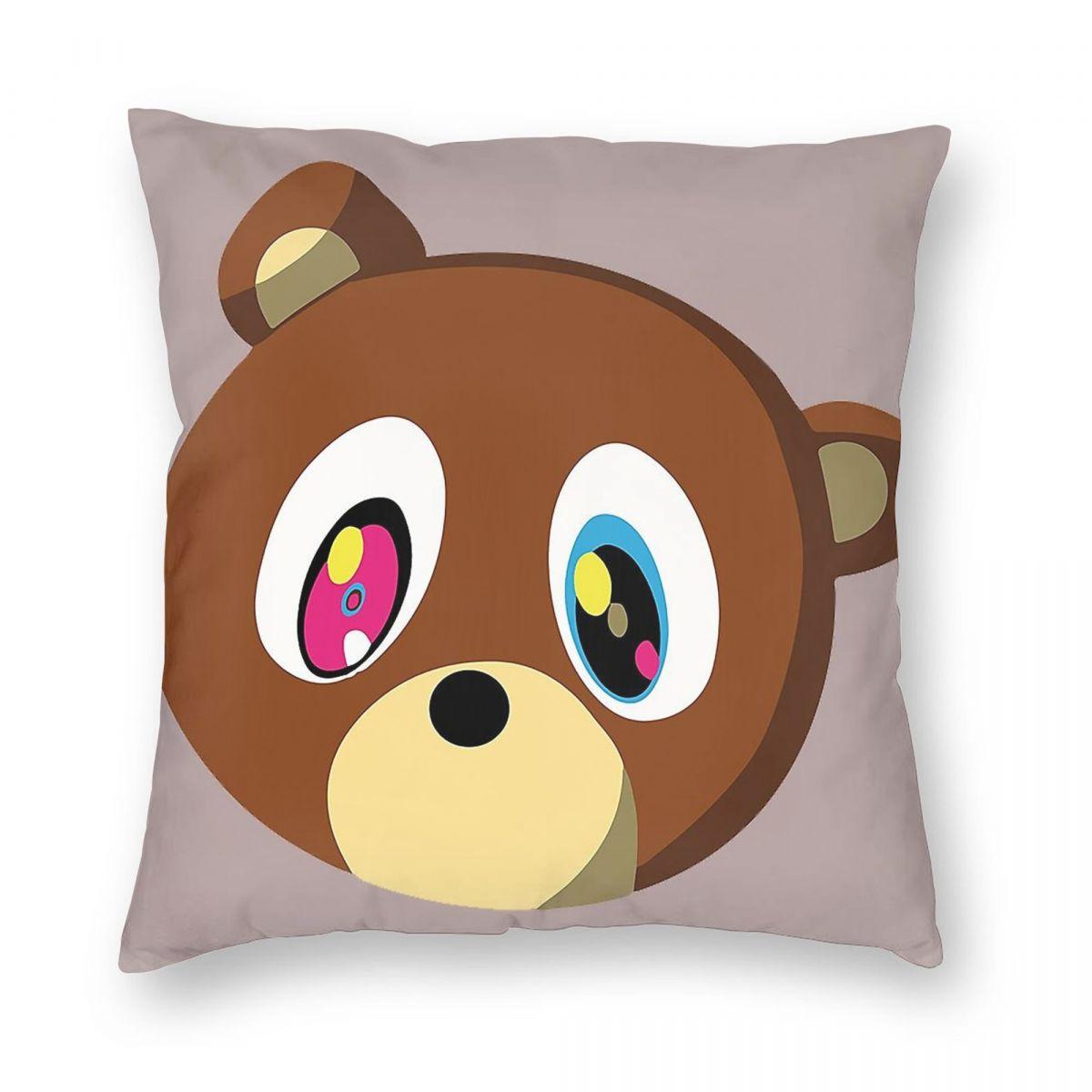 

Kanye West Graduation Bears Square Pillowcase Polyester Linen Velvet Printed Zip Decor Car Cushion Cover 12x12Inch