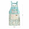 Flower Printing Women Kitchen Aprons Waterproof Anti Dirty Chef Work Apron Wiping Hand Pocket Cooking Aprons Household Cleaning