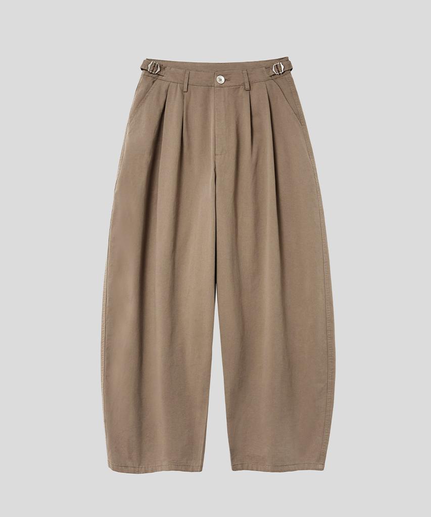 HOOVES Gewaschene Hosen mit doppelter Falte [Beige]