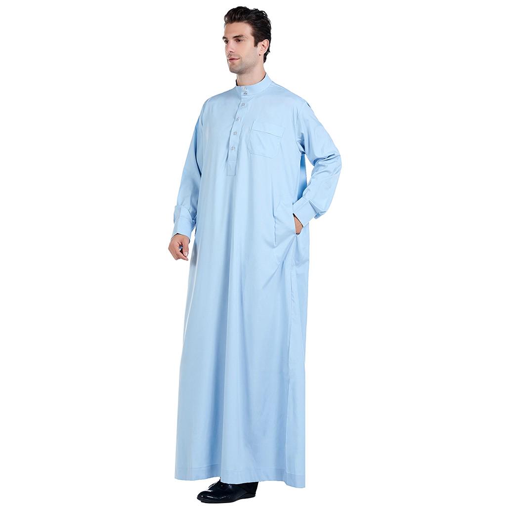 Men's Middle Muslim Fashion Dresses And Long Topcoats Comfortable Blouse