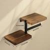 1 Wooden Wall Mounted Toilet Paper Holder Hanging Tissue Roll Dispenser, Iron Tissue Holder Bathroom Accessories