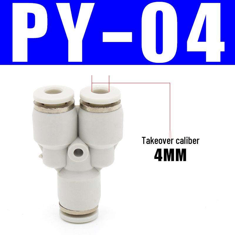 PU Pneumatic Quick Connect Air Hose Fittings, Straight & Three-Way, Sizes: 4/6/8/10/12/16mm