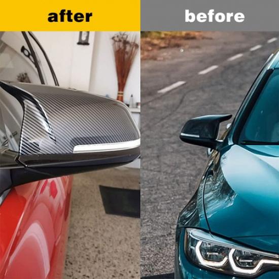 2x Carbon Fiber Side Mirror Cover Cap For BMW F30 F31 F34 2012-18 Free Return EA