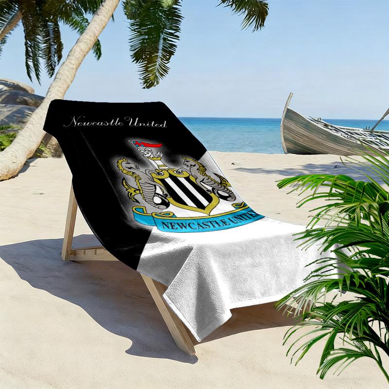 Newcastle United Logo Aufdruck Strandtuch, Großes Weiches Schnelltrocknendes Handtuch für Strand Camping Schwimmen