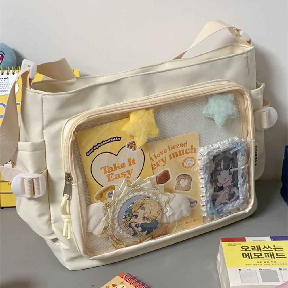 HOT Fashion Japanese Style Transparent Itabag One-shoulder Crossbody Postman Bags Japanese Designer Preppy Handbag Purse 2025