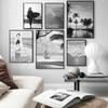 Black White Poster Ocean Sea Wave Nature Landscape Aesthetic Canvas Painting Posters and Prints For Living Room Decoration