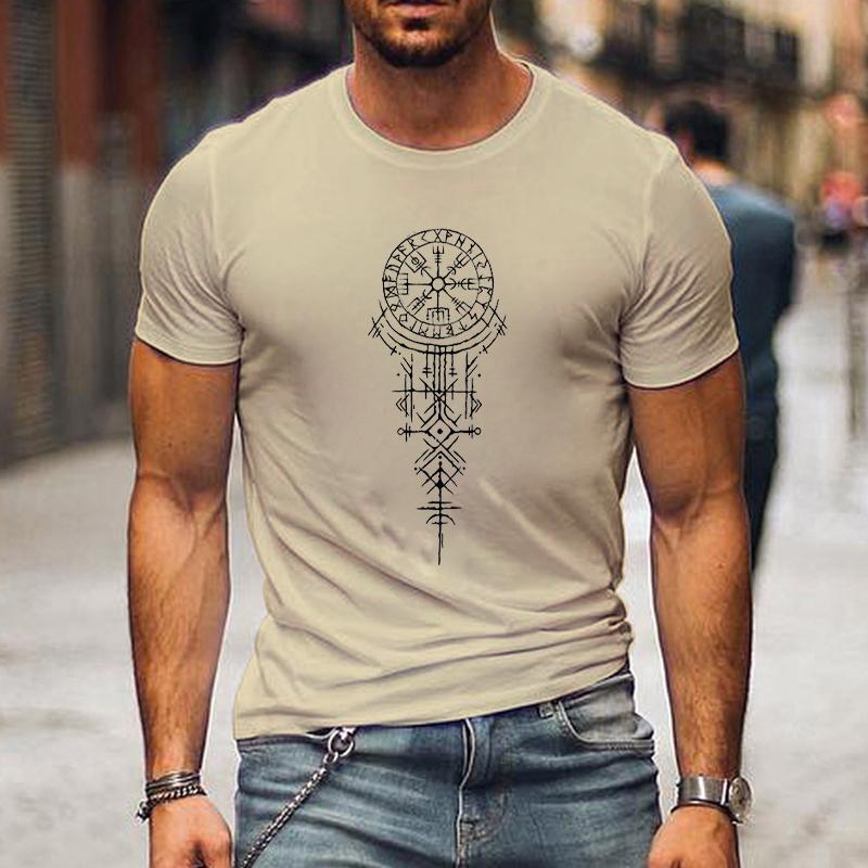 Viking Runic Compass Graphic T Shirts Funny Trip Tshirts Short Sleeve Tops Loose Fashion Harajuku T-shirts Men Brand T-shirt