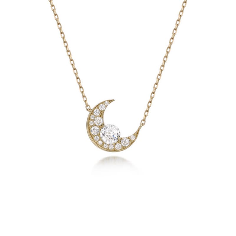 DIAMOMO Moon and Love Necklace 42cm
