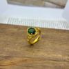 Ancient Vietnamese Gold-Plated Tourmaline Zirconia Ring for Women