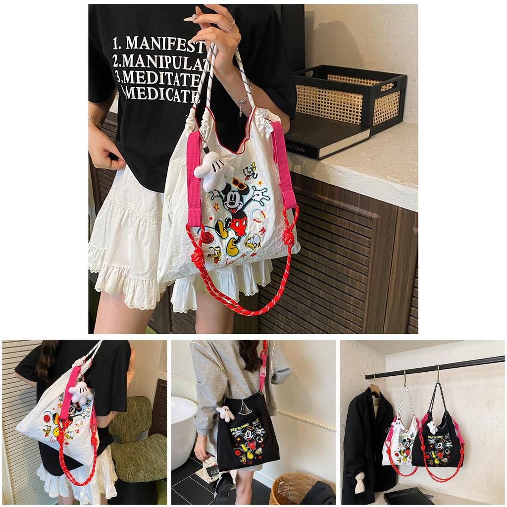 Girl Cartoon Mickey Mouse Backpack With Polyester Material For School And Outings