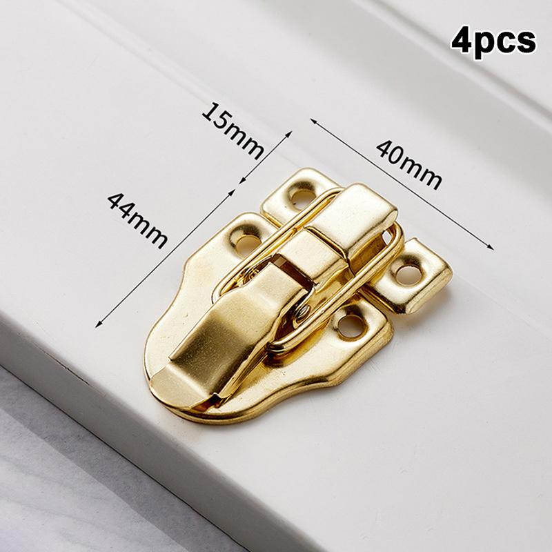 4Pcs Vintage Jewelry Wood Box Hasps Drawer Latches Decorative Suitcases Hasp Latch Buckle Clasp Furniture Hardware