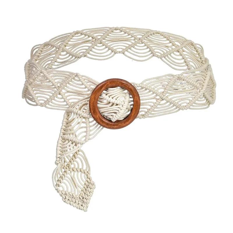 Creative Waxed Twine Belts Fashionable Ethnic Style Knotting Belts Woman Wind Coat Woolen Cloth Accessories