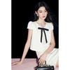 Mandy Zhang French Style Color Block Bow Two-Piece Set