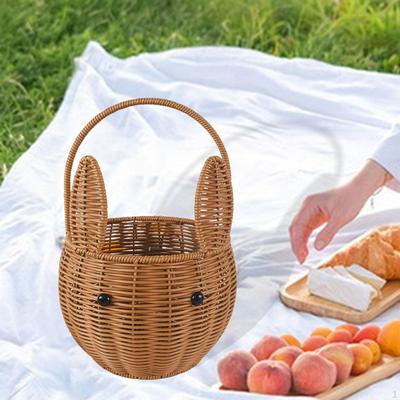 Hand-woven Portable Storage Basket with Handle, Ideal for Snacks In A Cupboard.