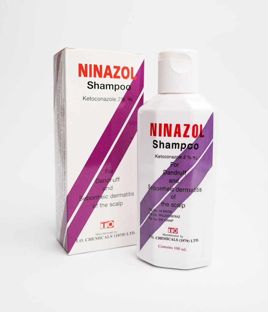 NINAZOL SHAMPOO 100ml Proti lupům proti houbové dermatitidě Vypadávání vlasů