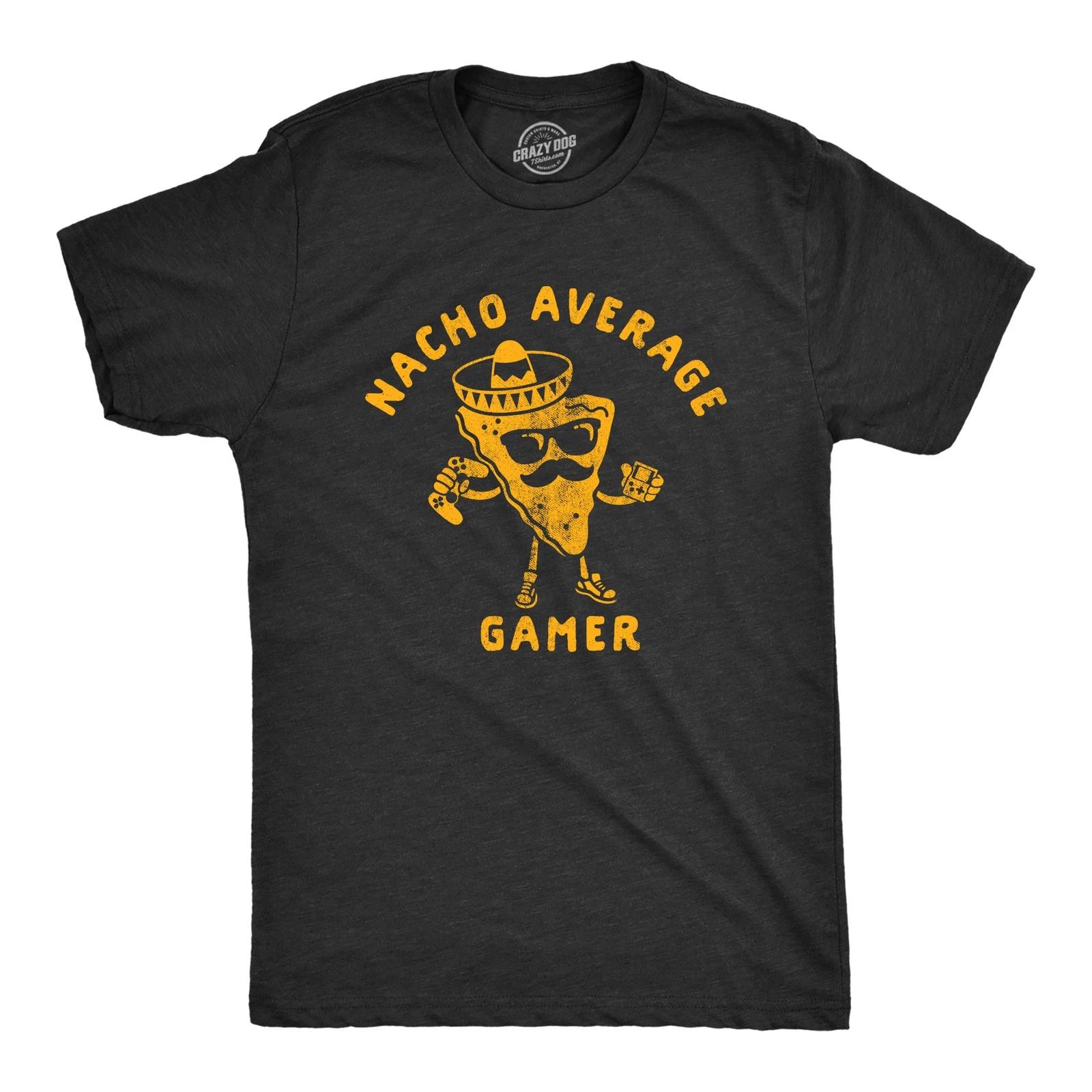 Mens Nacho Average Gamer T Shirt Funny Nerdy Video Game Novelty Tee XXL