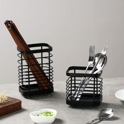 Stainless Steel Kitchen Cutlery Holder Draining Hole Base Anti-slip Chopstick Drying Racks Space-saving Higher Bottom