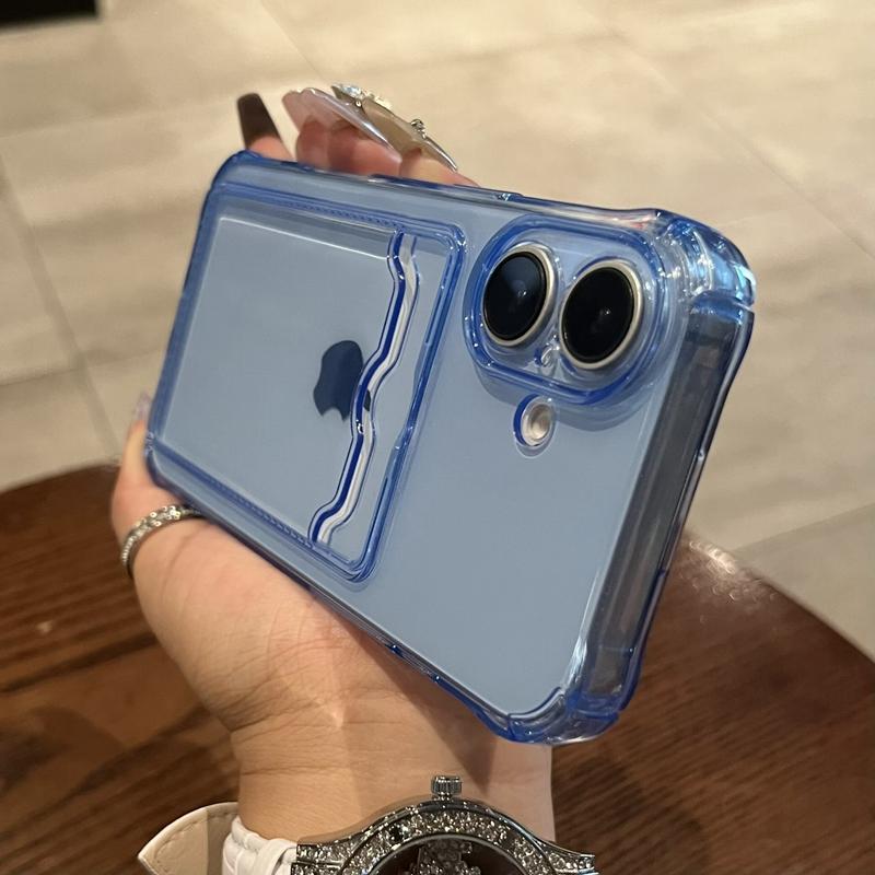 

Soft Silicone Card TPU Transparent Phone Case For For Iphone 11 12 13 14 15 16 17 Pro Max Air Plus Clear Bumper Back Cases Cover iPhone 11 Pro