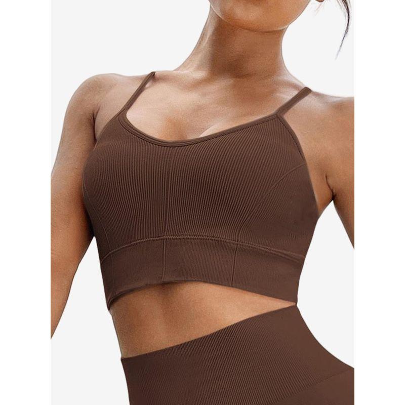 

Весна и Лето Новая Верхняя Одежда для Верховой Езды Нагрудная Подушечка Красивая Спина Спорт Йога Сексуальное Перекрестное Обертывание Нижнее Белье Жилет Женский Телесный Coffee L