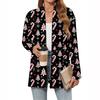 Women's Christmas Printed Lightweight Cardigan Long Sleeved Casual Loose Thin Fit With Pockets Cardigan Jacket
