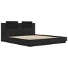 Bed Frame with Headboard Black Oak Effect 200 x 200 cm