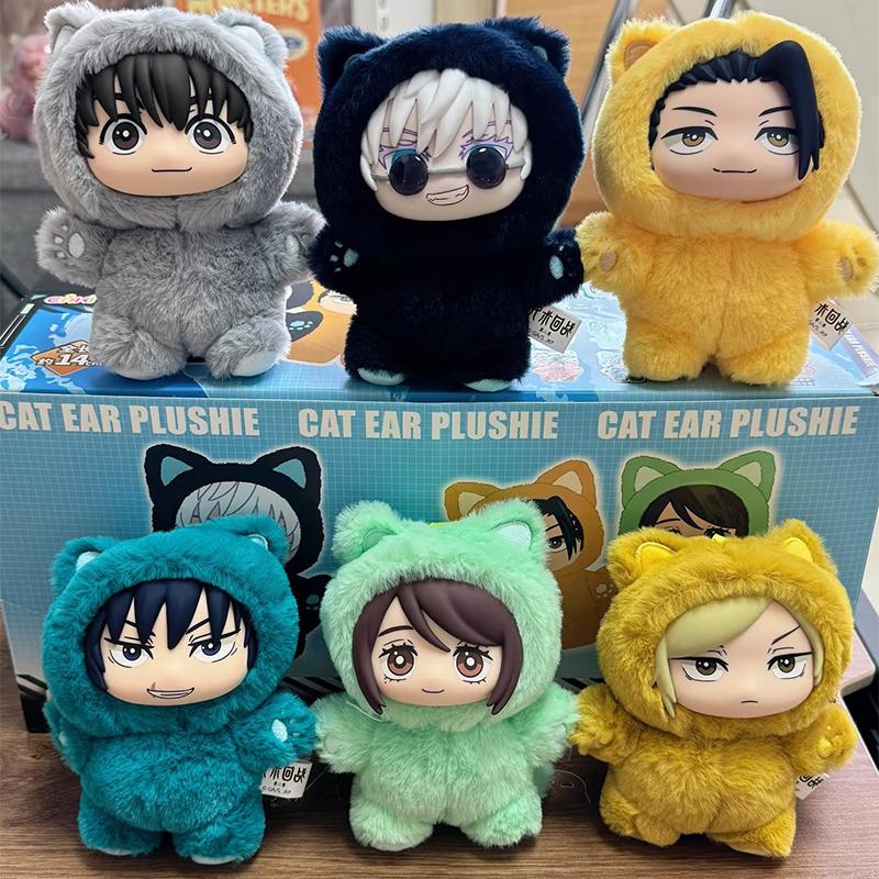 Horký Originální Kawaii Jujutsu Kaisen 2 Série Plyšáků s Kočičími Uchy Tajemná Krabička Mystery Box Anime Hračka Dekorace do Pokojíčku Sběratelský Festivalový Dárek