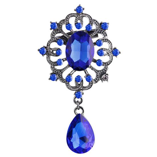 Women's Luxury Rhinestone Alloy Brooch Pin Large Waterdrop Pendent Party Jewelry