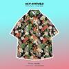 Men’s Hong Kong Style Retro Floral Short Sleeve Shirt - Hawaiian Design, Rebellious, Versatile, Loose-Fit, Summer Wear, Perfect for Couples.