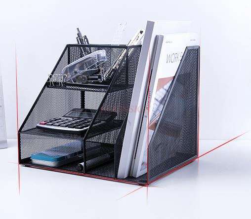 File Shelf Iron Multi-layer Folder Desk Storage Bookshelf Desk Student Stationery Information Storage Rack Office Supplies